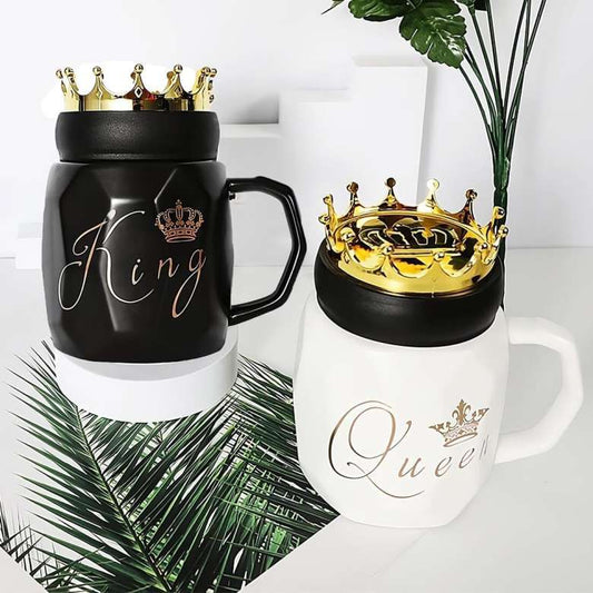King & Queen Couple Mugs Set