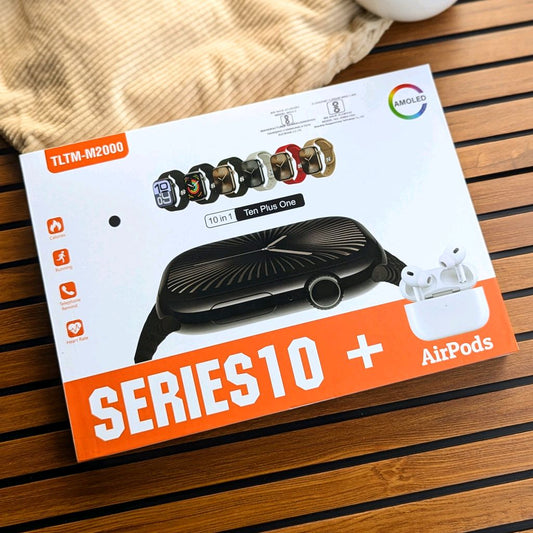 Series10 7/1+Airpords Combo Smart Watch with charger and protector