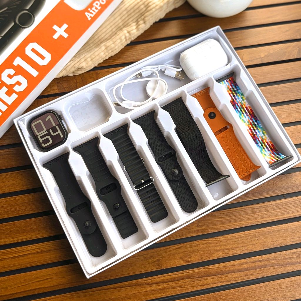 Series10 7/1+Airpords Combo Smart Watch with charger and protector