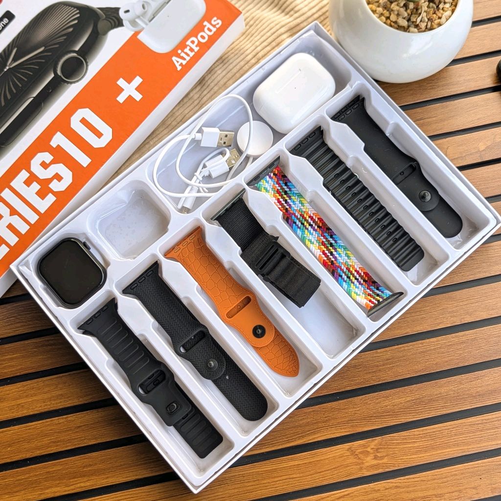 Series10 7/1+Airpords Combo Smart Watch with charger and protector